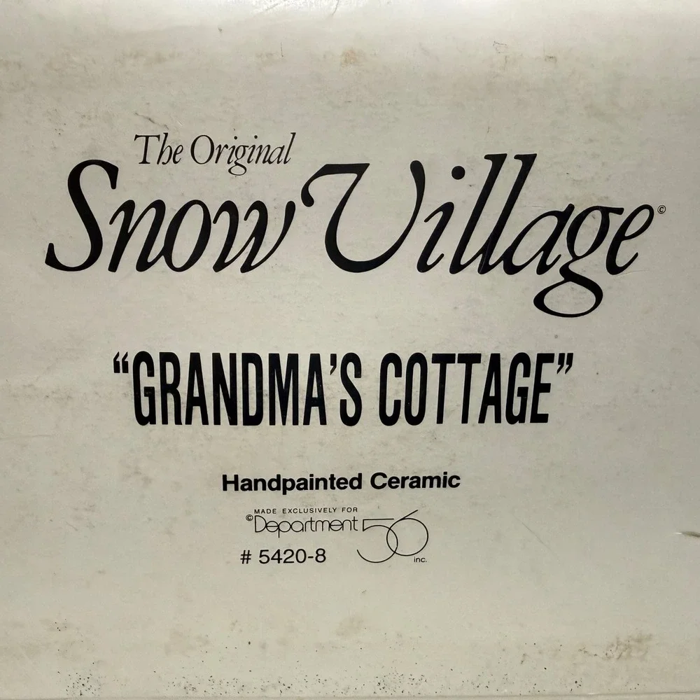 Vintage Dept. 56 Grandma's Cottage Snow Village Cord Bulb Box Sleeve Included